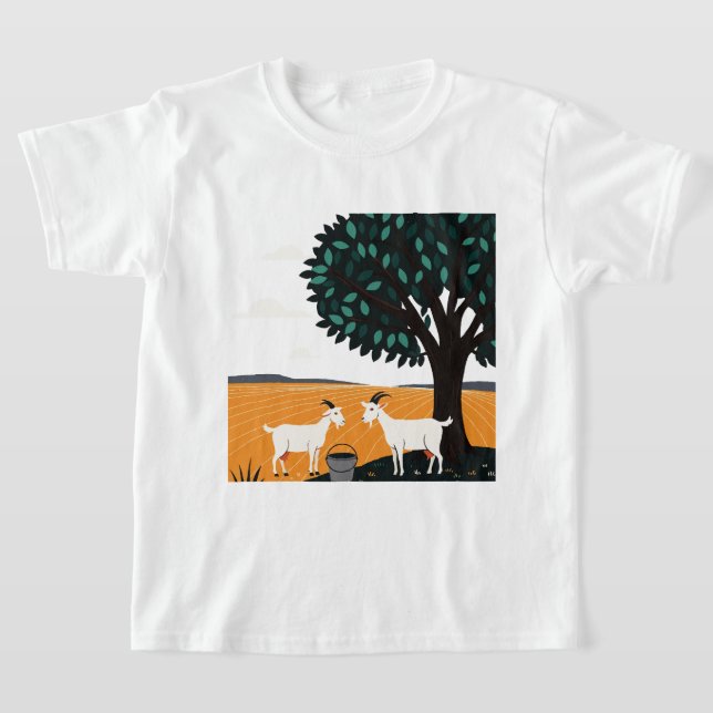  Two goats under a tree T Shirt (Laydown)