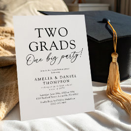 Two Grads One Big Party Graduation Inbjudningar