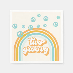 TWO Groovy Retro Boy 2ND Birthday Pappersservett