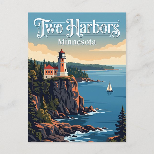 Two Harbors, Minnesota Vykort (Framsida)