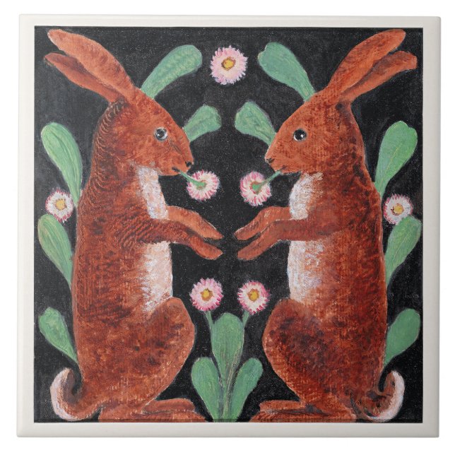 Two Hares by William Bell Scott Kakelplatta (Framsidan)