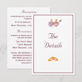 Two Hearts Burgundy Catholic Wedding  Tilläggskort