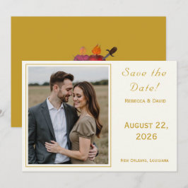 Two Hearts Catholic Flat Save The Date Card Spara Datumet