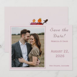 Two Hearts Catholic Flat Save The Date Card Spara Datumet