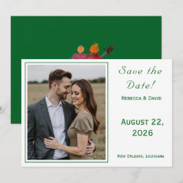 Two Hearts Catholic Flat Save The Date Card Spara Datumet