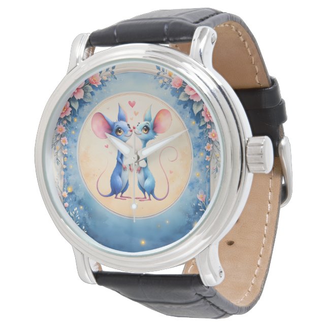 Two Hearts, One Love – Wedding Mice.  Armbandsur (Vinklad)