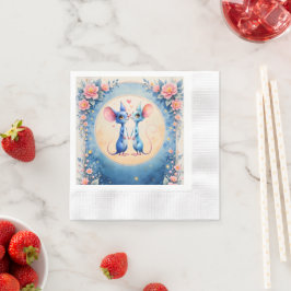 Two Hearts, One Love – Wedding Mice.  Pappersservett