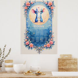 Two Hearts, One Love – Wedding Mice.  Poster