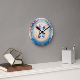 Two Hearts, One Love – Wedding Mice.  Rund Klocka