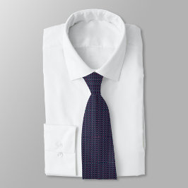 Two images of a dark blue tie against a white back slips