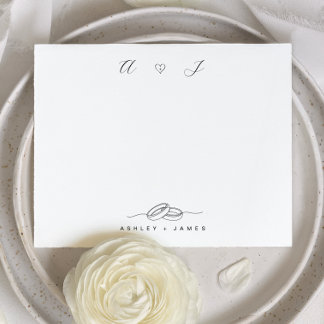 Two Initial Elegant Couple Monogram Stationery  Anteckningskort