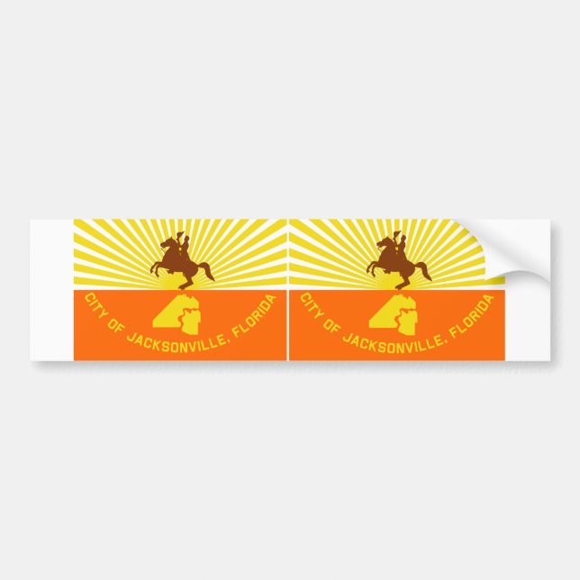 TWO Jacksonville Flagga Bildekal (Framsidan)