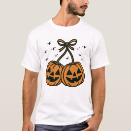 Two Kawaii Jack-O'-Lantern Pumpkins with Bow T Shirt