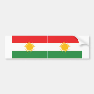 TWO Kurdistan Flag Bildekal