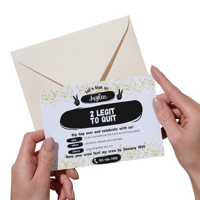 Two Legit to Quit 2nd Birthday Invitation (Skapare uppladdad)
