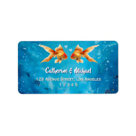 Two Less Fish In The Sea Underwater Wedding Adressetikett