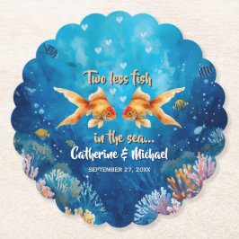 Two Less Fish In The Sea Underwater Wedding Underlägg Papper