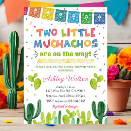 Two Litlle Muchachos Invitation Twins Baby Shower Inbjudningar