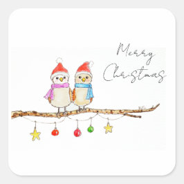 Two Little Birds  Fyrkantigt Klistermärke