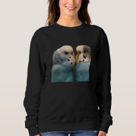 Two Love Budgies – Cute Blue Parakeets on Red Back T Shirt