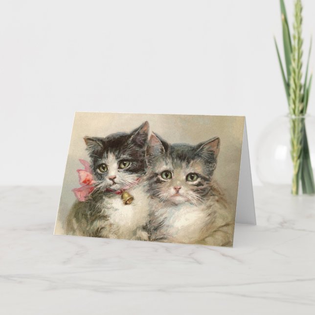 Two lovely Victorian kittens. Kort (Framsida)