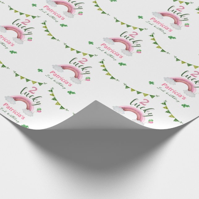 Two Lucky 2nd Birthday Presentpapper (Hörn)