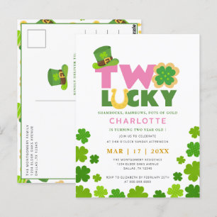 Two Lucky Shamrocks 2-årsdag St. Patrick's Day Vykort