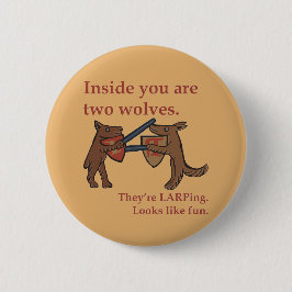 Two Medieval Wolves Button Knapp