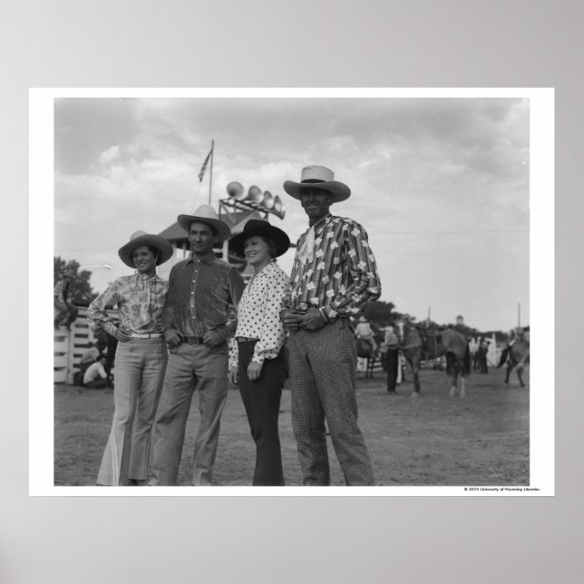 Two men and two women at a rodeo poster (Framsidan)
