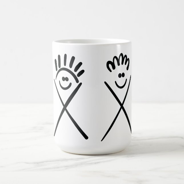 Two Minimal Friends – Line Art  Kaffemugg (Center)