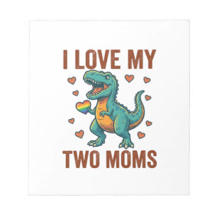 Two Moms Pride Dinosaur Vector T-Shirt Design_1 Anteckningsblock