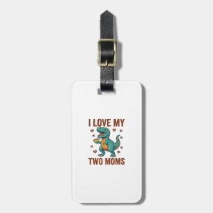 Two Moms Pride Dinosaur Vector T-Shirt Design_1 Bagagebricka