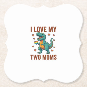 Two Moms Pride Dinosaur Vector T-Shirt Design_1 Underlägg Papper