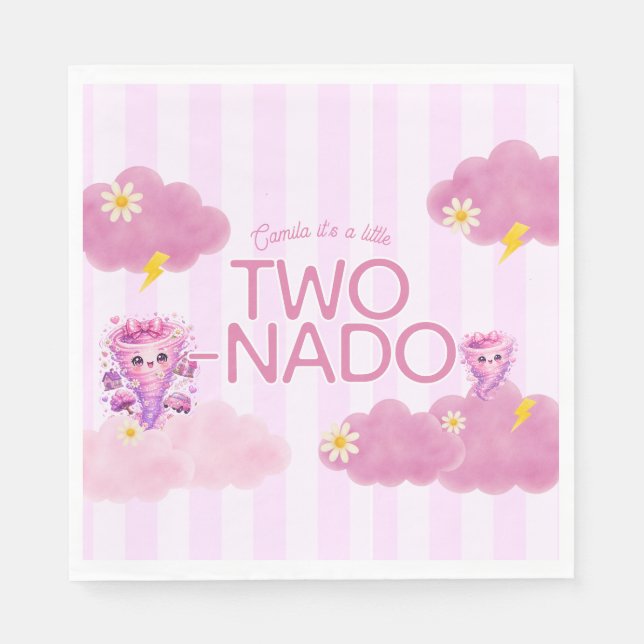 Two-Nado födelsedag, 2-års födelsedagsfest, tromb  Pappersservett (Framsidan)