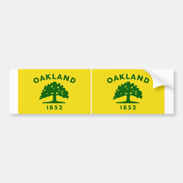 TWO Oakland, Kalifornien Flagga Bildekal (Framsidan)