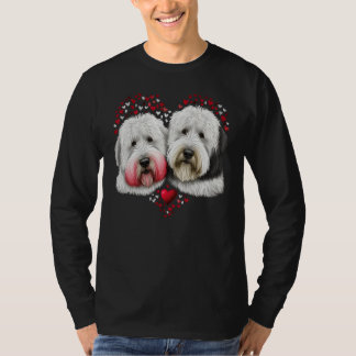 Two Old English Sheepdogs Valentines Day Love Coup T Shirt
