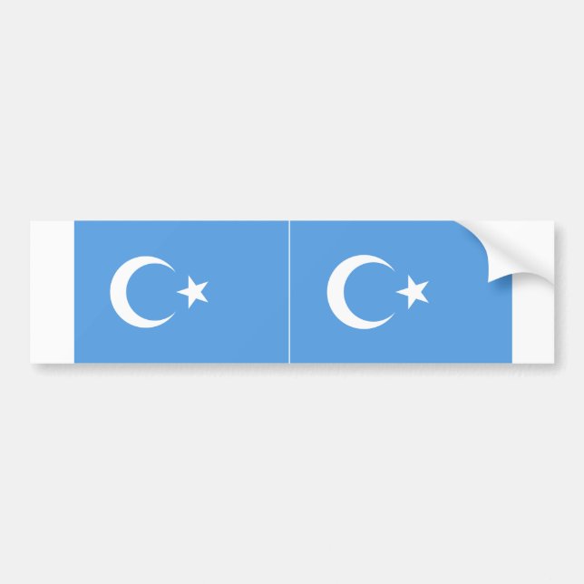 TWO Öster Turkestan Uyghur Flagga Bildekal (Framsidan)