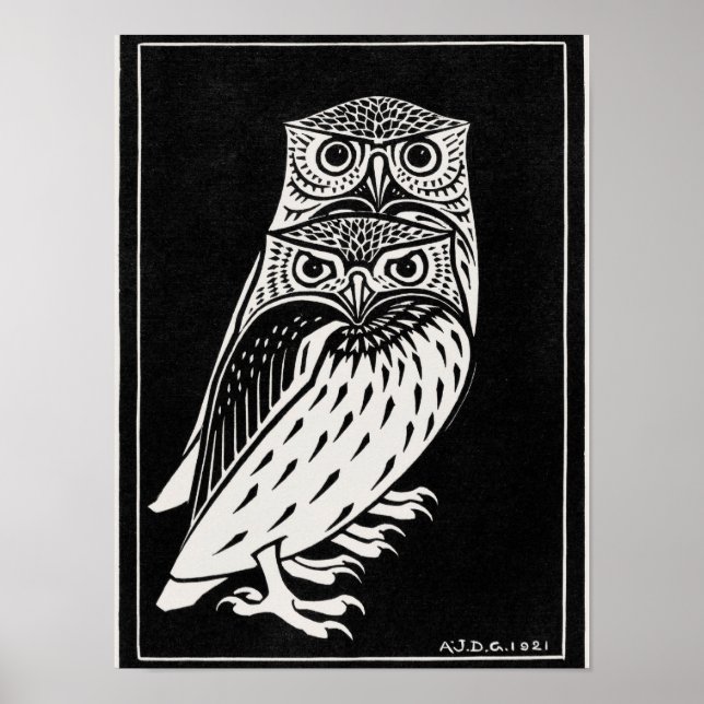 Two Owls by Julie de Graag, Poster (Framsidan)