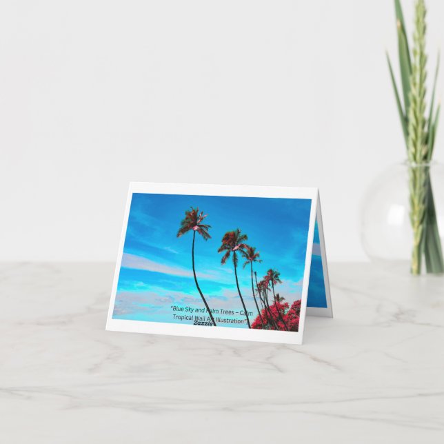 Two Palm Trees Wall Art | Tropical Minimalist Helgkort (Baksida)