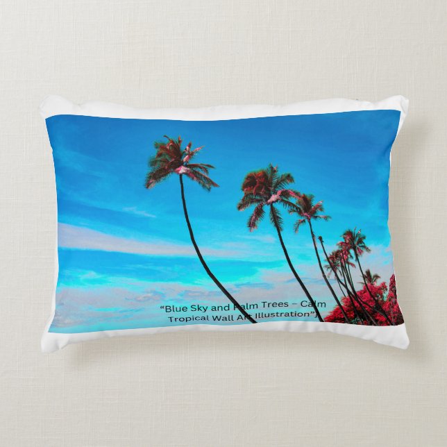Two Palm Trees Wall Art | Tropical Minimalist Prydnadskudde (Framsidan)