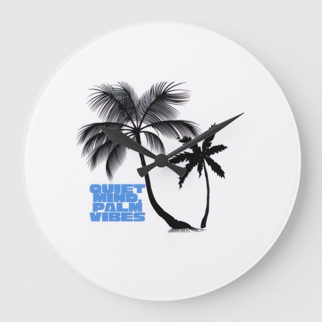 Two Palm Trees Wall Art | Tropical Minimalist Stor Klocka (Framsida)