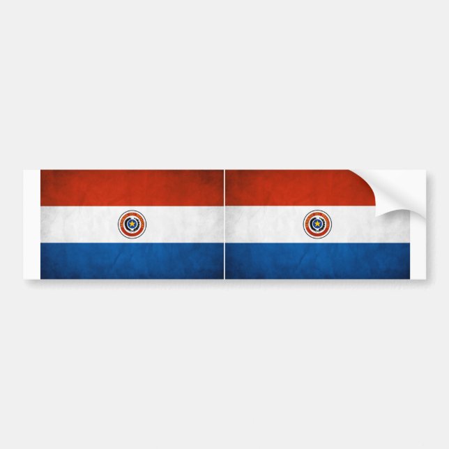 TWO Paraguay National Flagga Bildekal (Framsidan)