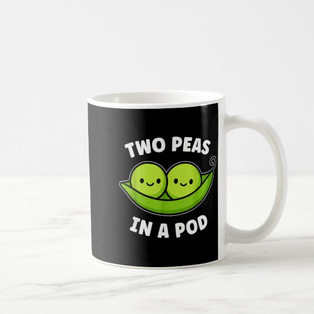 Two Peas In A D Cute Kawaii Funny  Kaffemugg (Höger)
