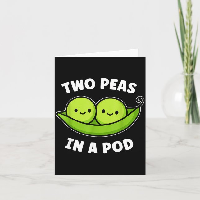 Two Peas In A D Cute Kawaii Funny  Kort (Framsida)