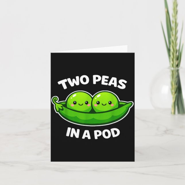 Two Peas In A D Cute Kawaii Funny  Kort (Framsida)