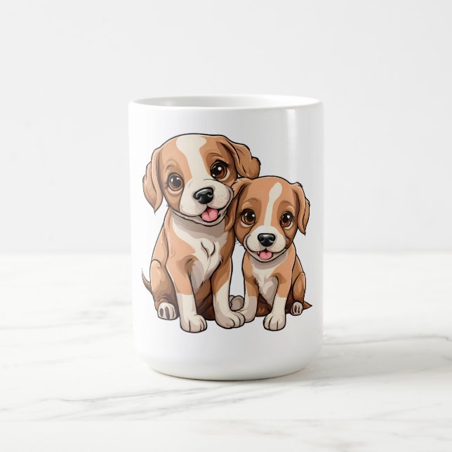 TWO PUPPIES Coffee Mug Kaffemugg (Center)