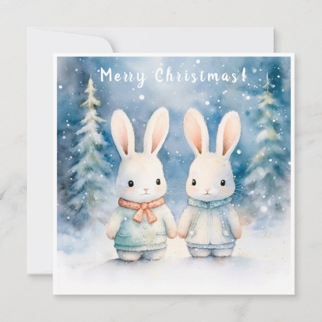 Two rabbits in the Christmas forest (Framsida)