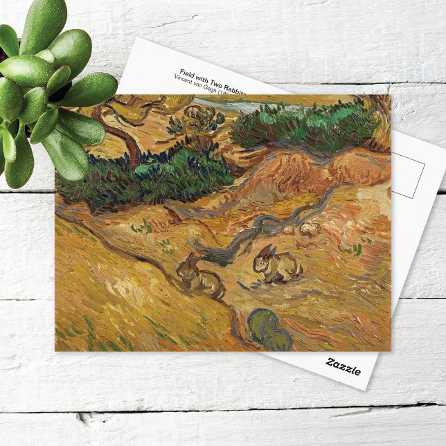 Two Rabbits in the Field Vincent van Gogh Postcard Vykort (Skapare uppladdad)