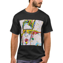 "Two Red Feathers" Native American Art T-Shirt