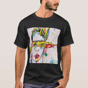 "Two Red Feathers" Native American Art T-Shirt